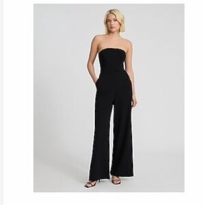Express Black Strapless Jumpsuit